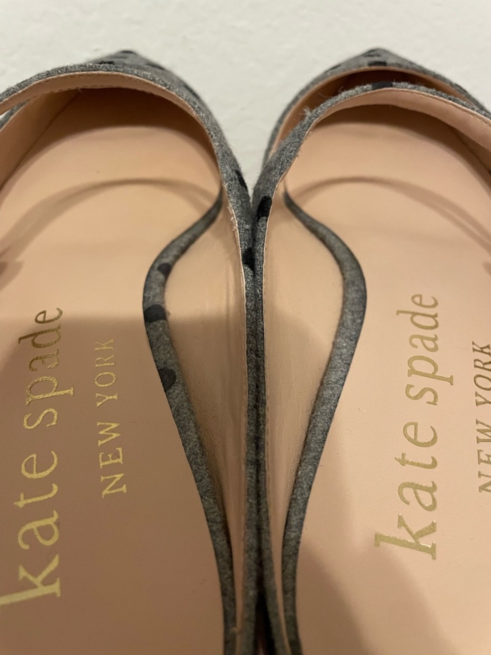 kate spade Gray Felt Polka Dot Slingback Mules - Picture 3 of 7